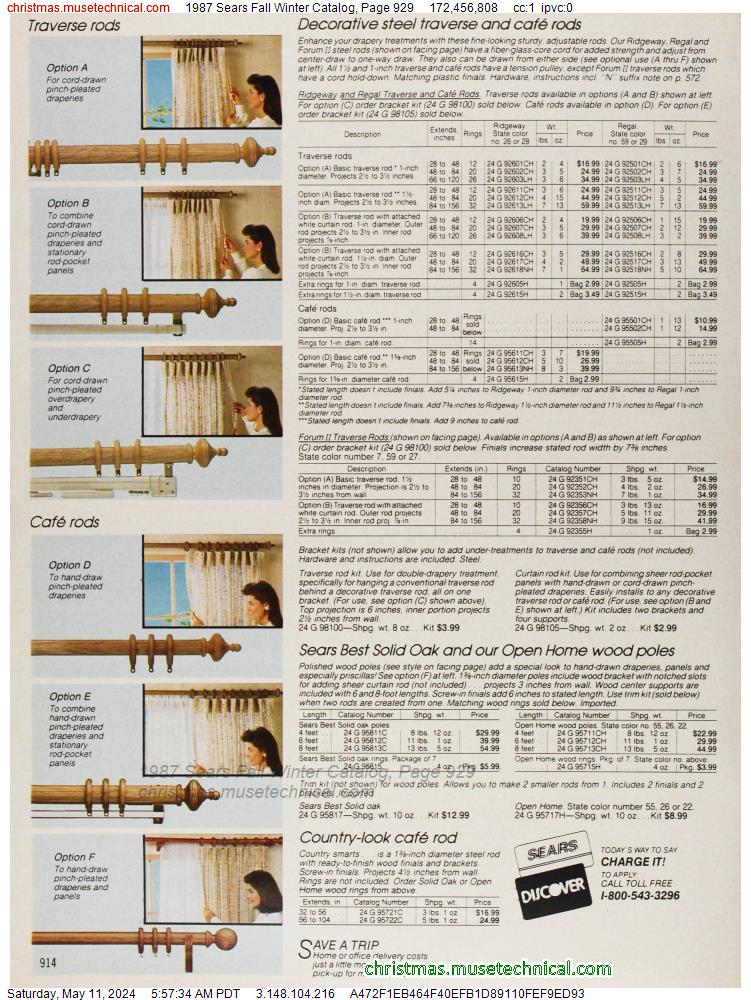 1987 Sears Fall Winter Catalog, Page 929