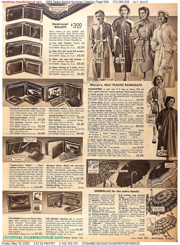 1955 Sears Spring Summer Catalog, Page 559