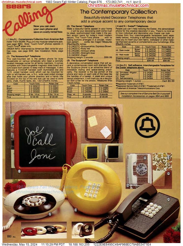 1983 Sears Fall Winter Catalog, Page 876