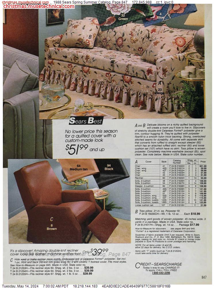 1988 Sears Spring Summer Catalog, Page 847