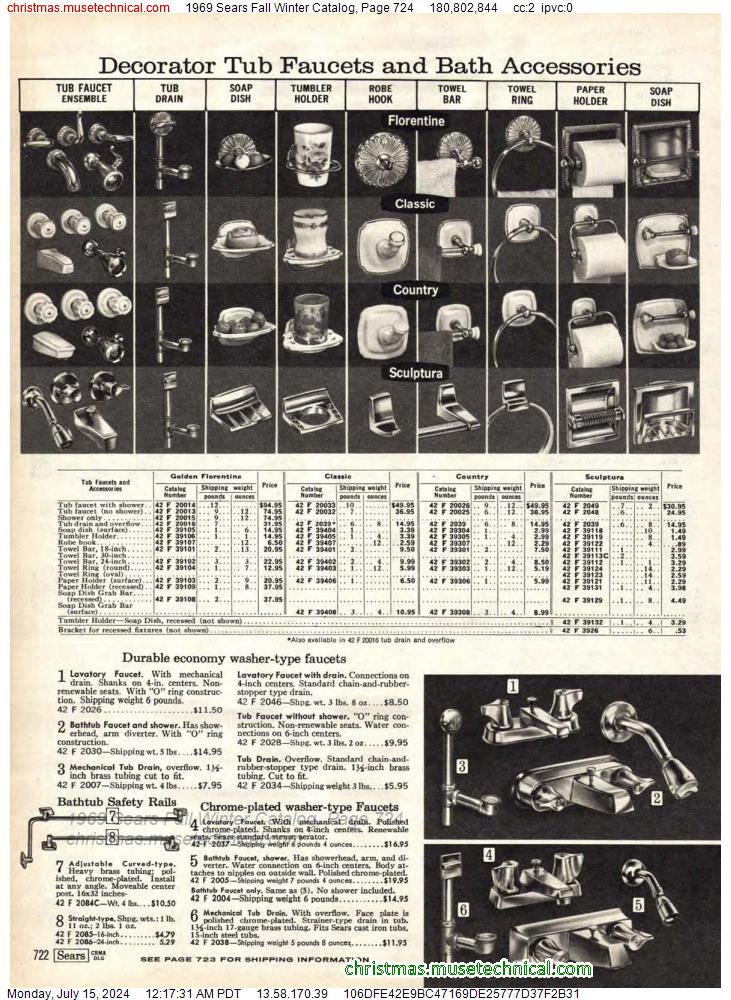 1969 Sears Fall Winter Catalog, Page 724