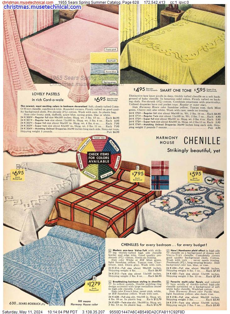 1955 Sears Spring Summer Catalog, Page 628