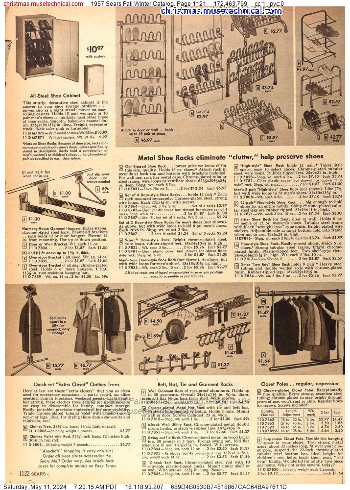 1957 Sears Fall Winter Catalog, Page 1121