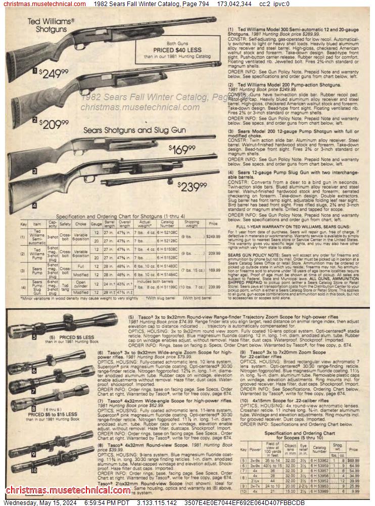 1982 Sears Fall Winter Catalog, Page 794