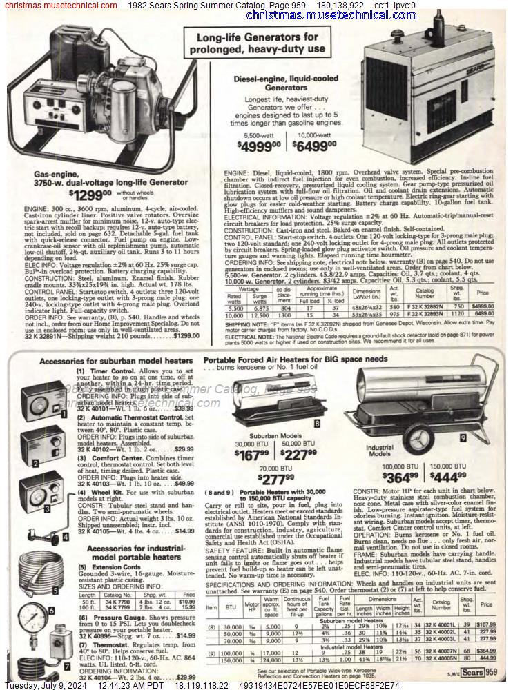 1982 Sears Spring Summer Catalog, Page 959