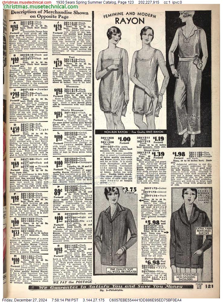 1930 Sears Spring Summer Catalog, Page 123