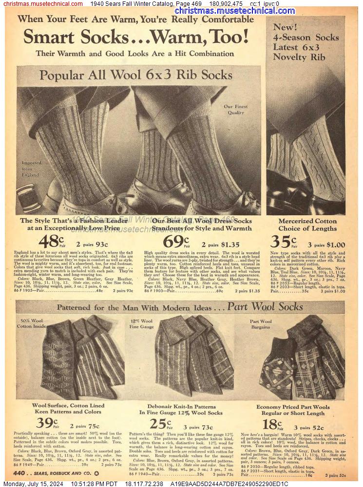 1940 Sears Fall Winter Catalog, Page 469