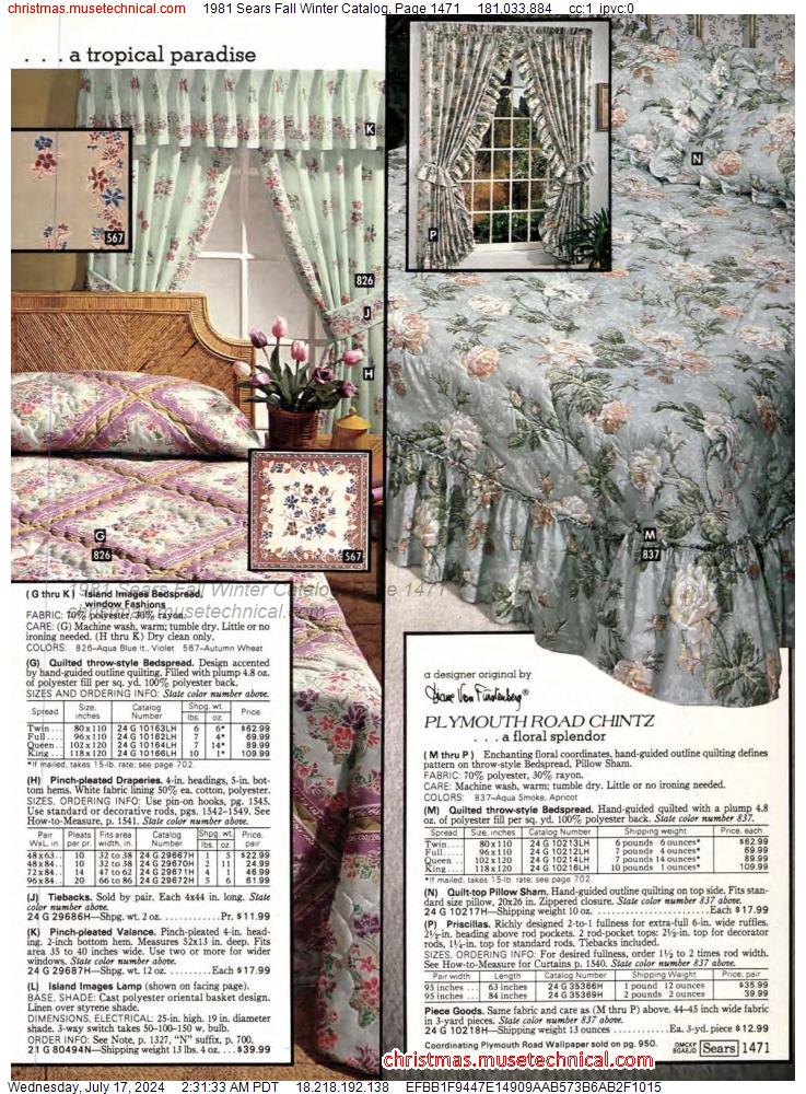 1981 Sears Fall Winter Catalog, Page 1471
