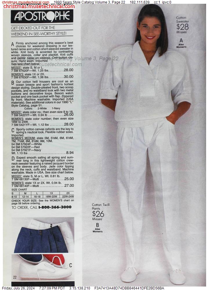 1990 Sears Style Catalog Volume 3, Page 22