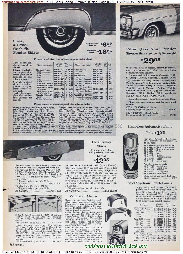 1966 Sears Spring Summer Catalog, Page 868