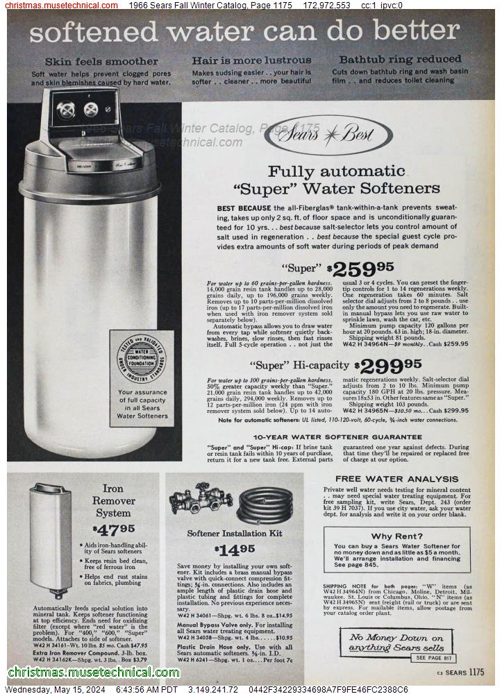 1966 Sears Fall Winter Catalog, Page 1175