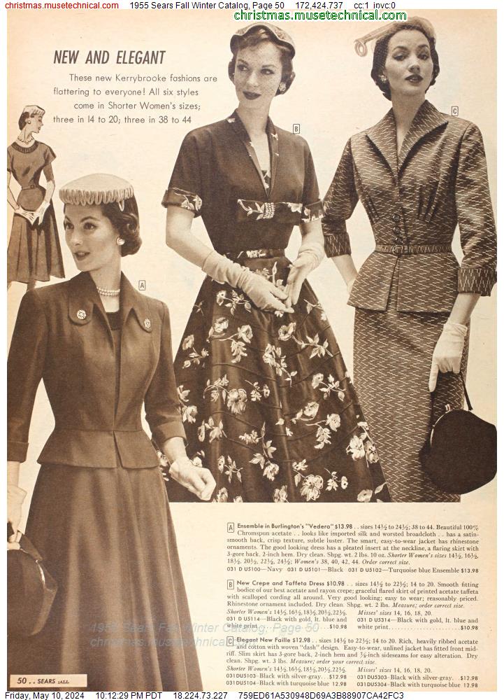 1955 Sears Fall Winter Catalog, Page 50