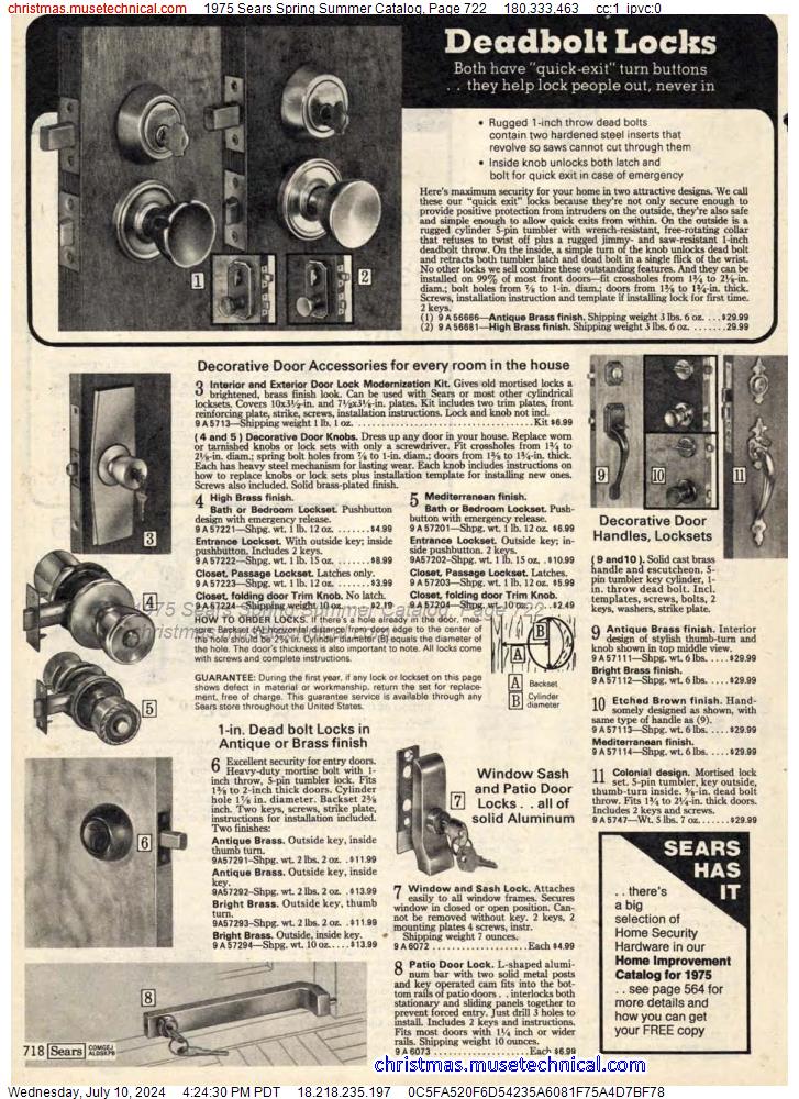 1975 Sears Spring Summer Catalog, Page 722