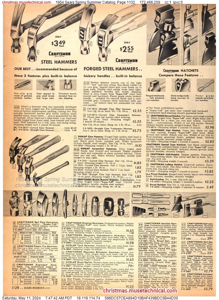 1954 Sears Spring Summer Catalog, Page 1132