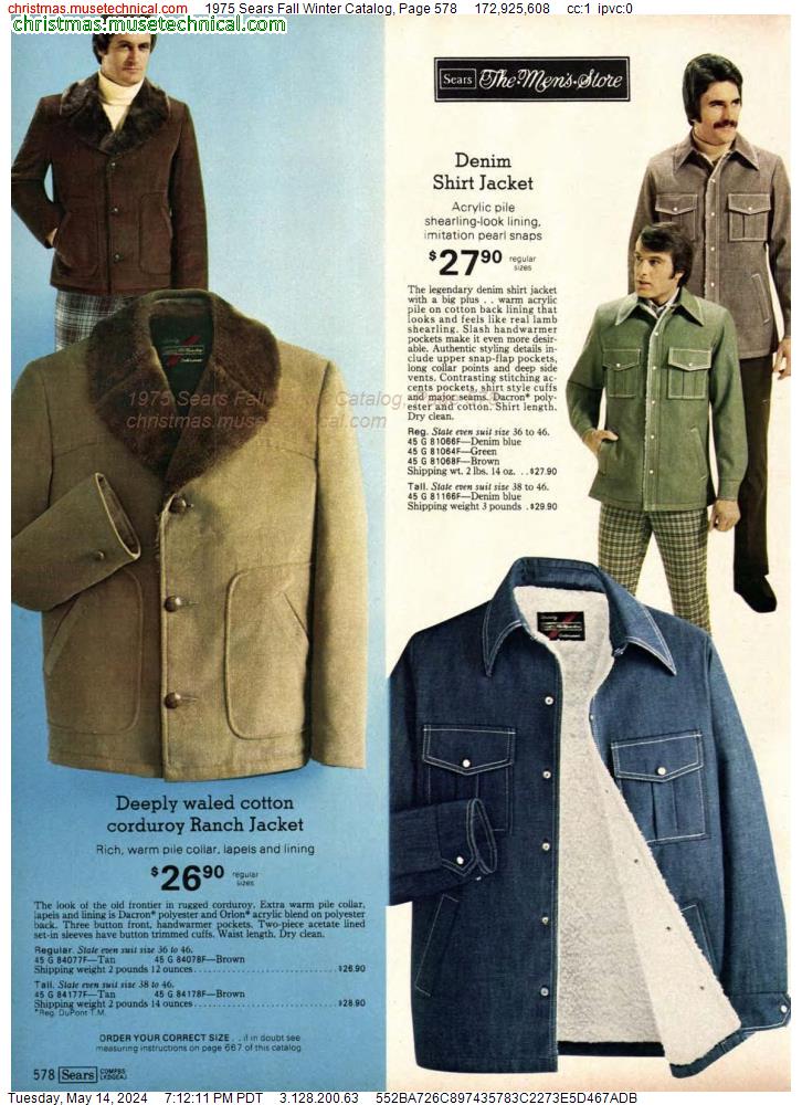 1975 Sears Fall Winter Catalog, Page 578