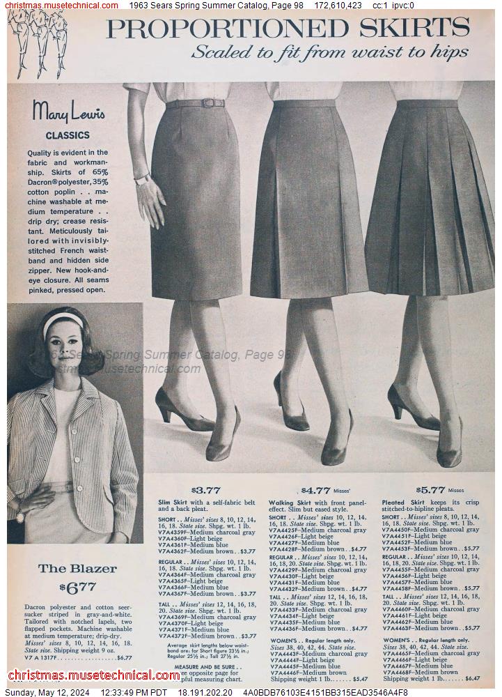 1963 Sears Spring Summer Catalog, Page 98