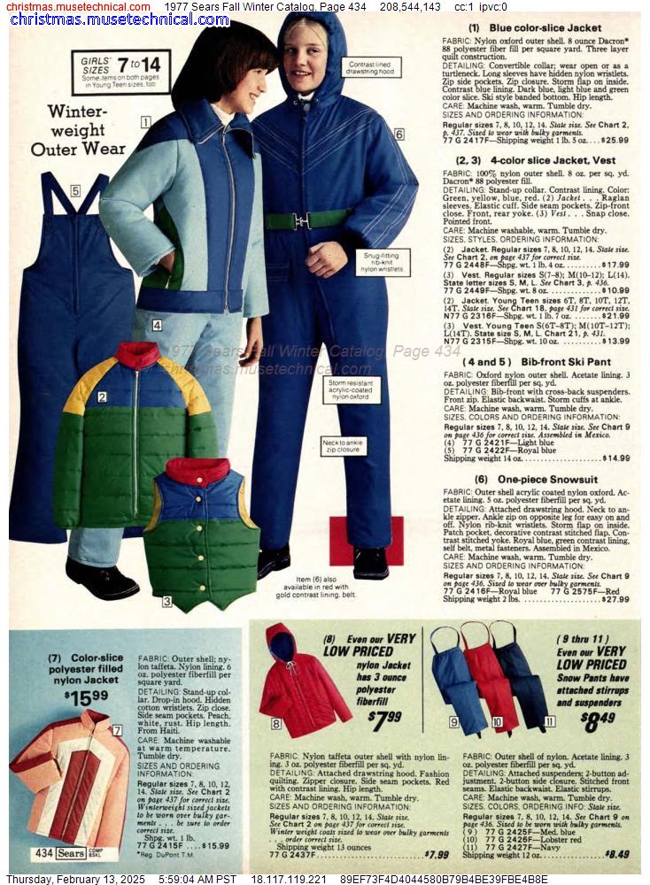 1977 Sears Fall Winter Catalog, Page 434