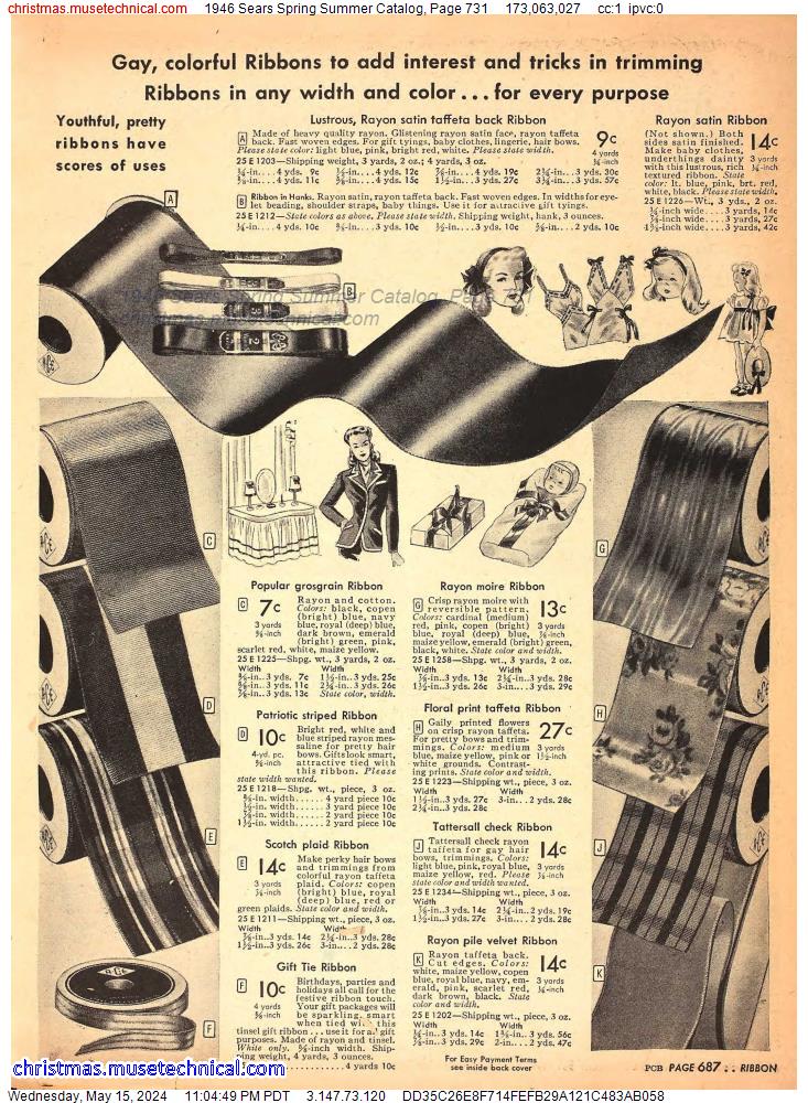 1946 Sears Spring Summer Catalog, Page 731
