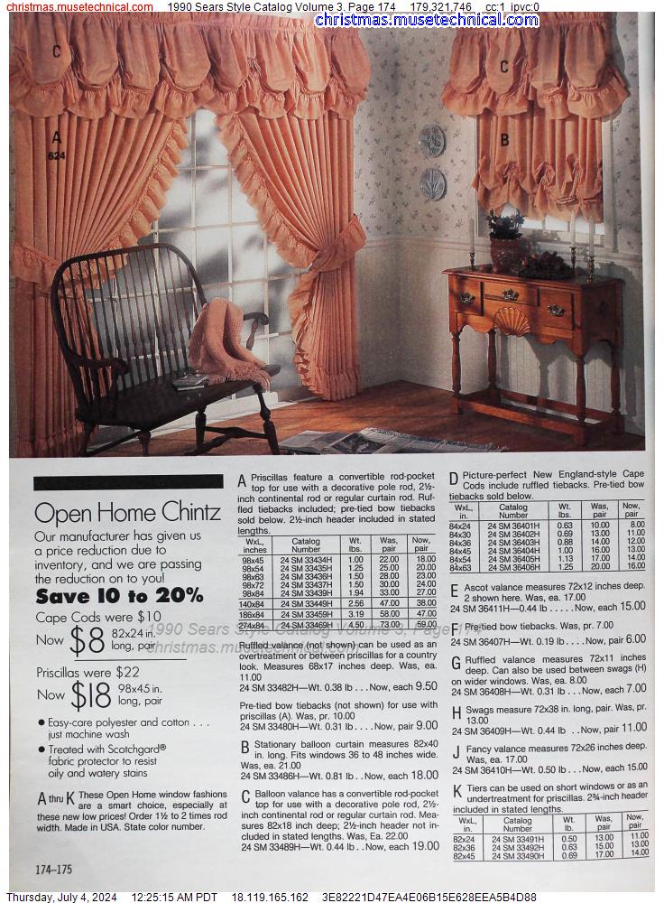 1990 Sears Style Catalog Volume 3, Page 174