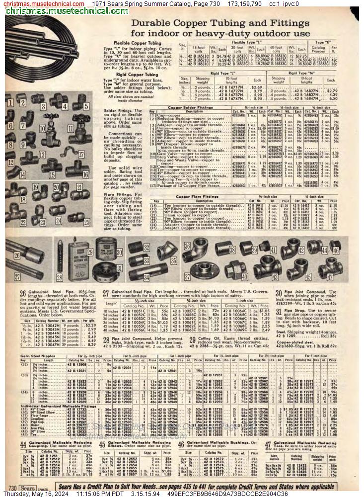 1971 Sears Spring Summer Catalog, Page 730