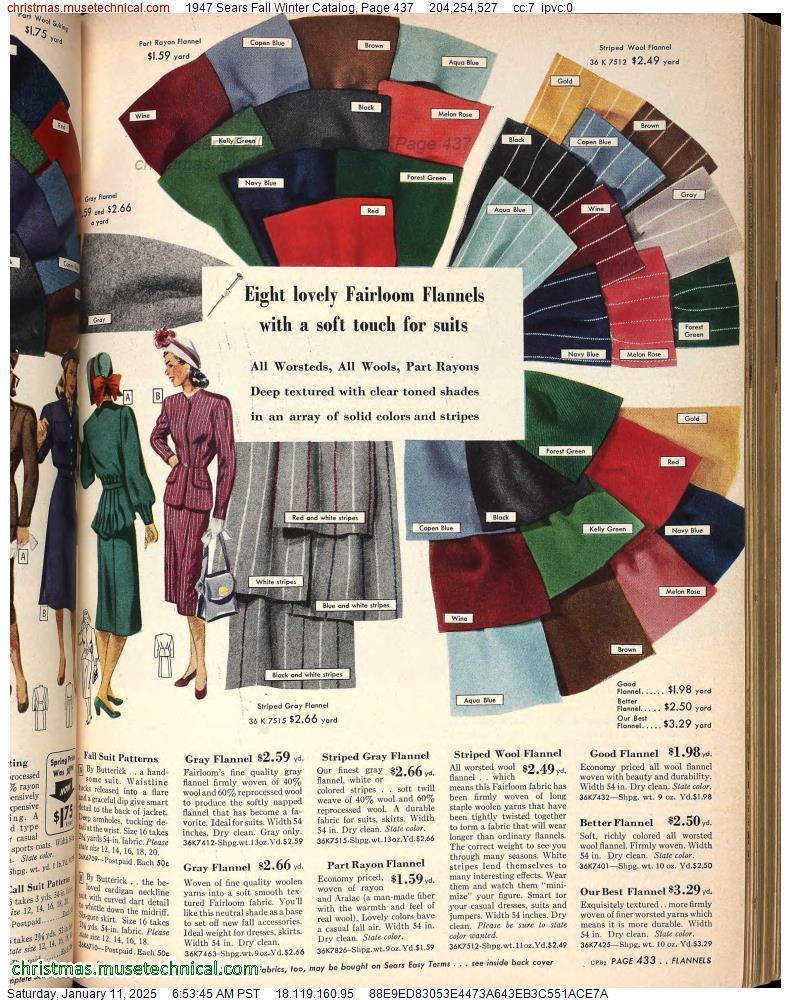 1947 Sears Fall Winter Catalog, Page 437