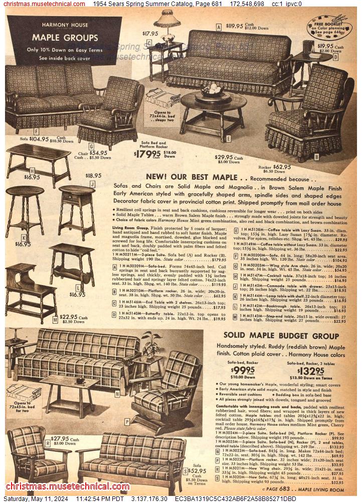 1954 Sears Spring Summer Catalog, Page 681