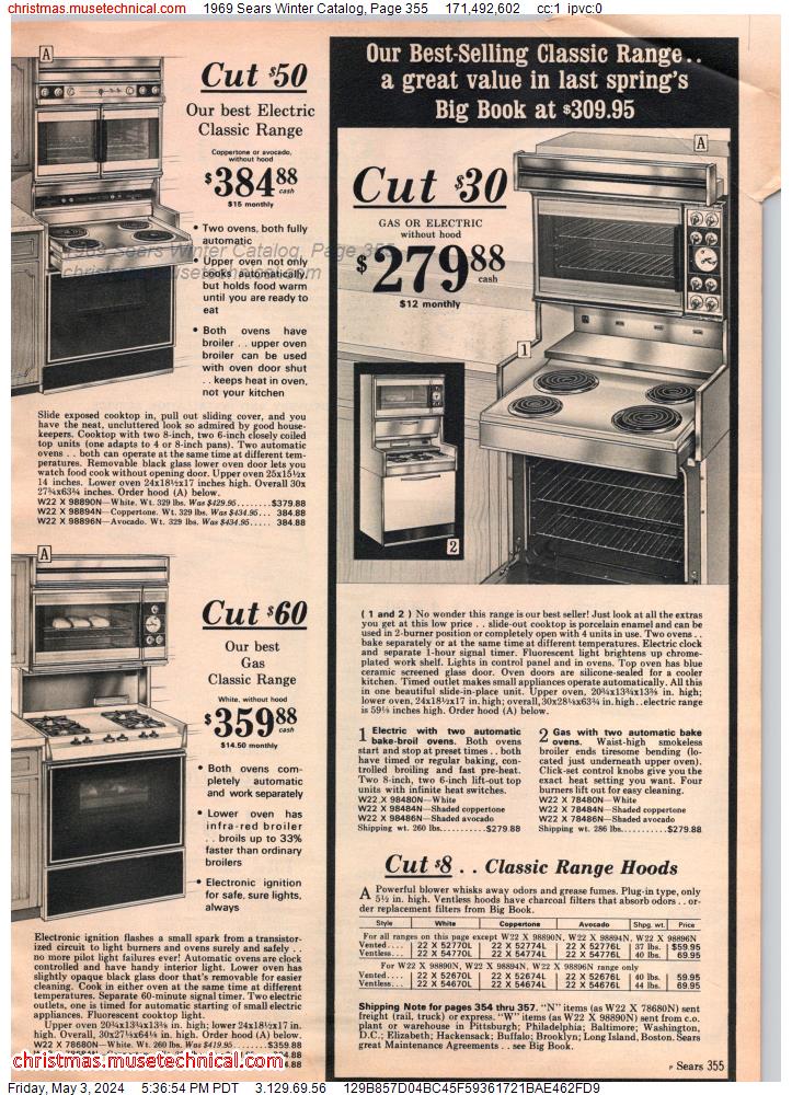 1969 Sears Winter Catalog, Page 355