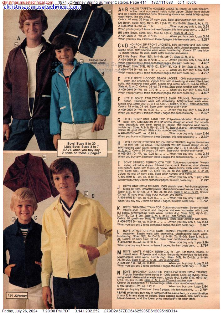 1974 JCPenney Spring Summer Catalog, Page 414