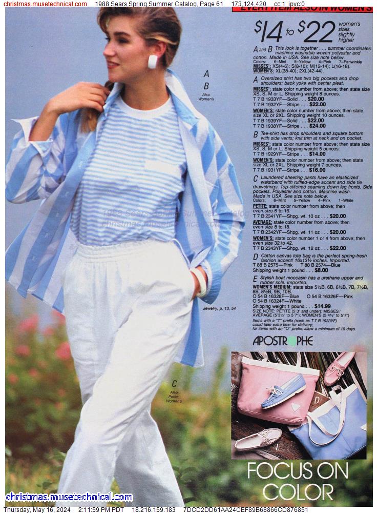 1988 Sears Spring Summer Catalog, Page 61