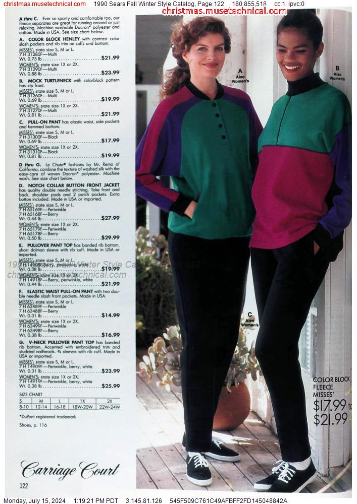 1990 Sears Fall Winter Style Catalog, Page 122