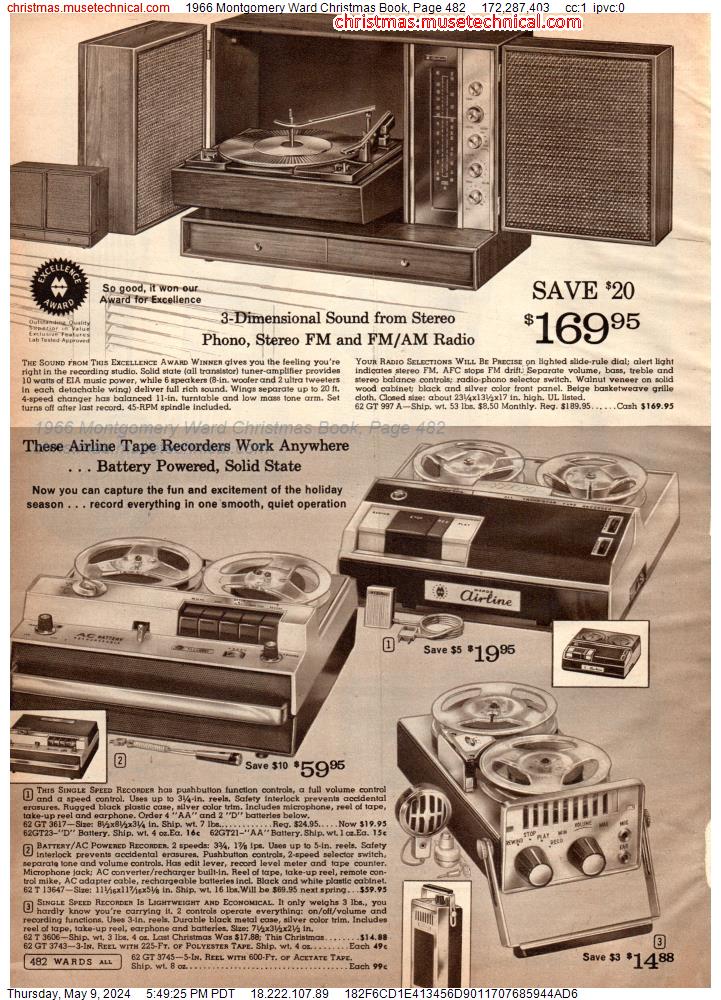 1966 Montgomery Ward Christmas Book, Page 482