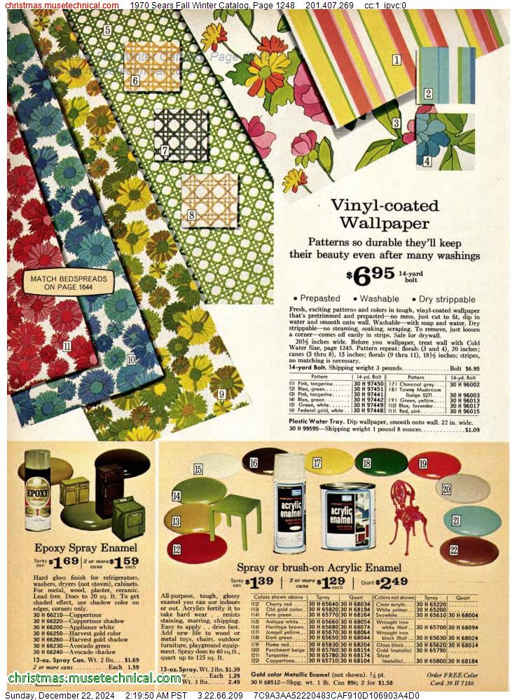 1970 Sears Fall Winter Catalog, Page 1248