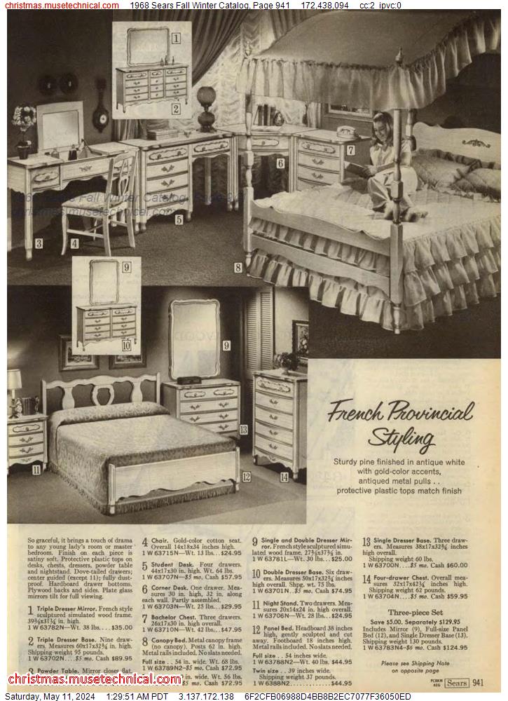 1968 Sears Fall Winter Catalog, Page 941