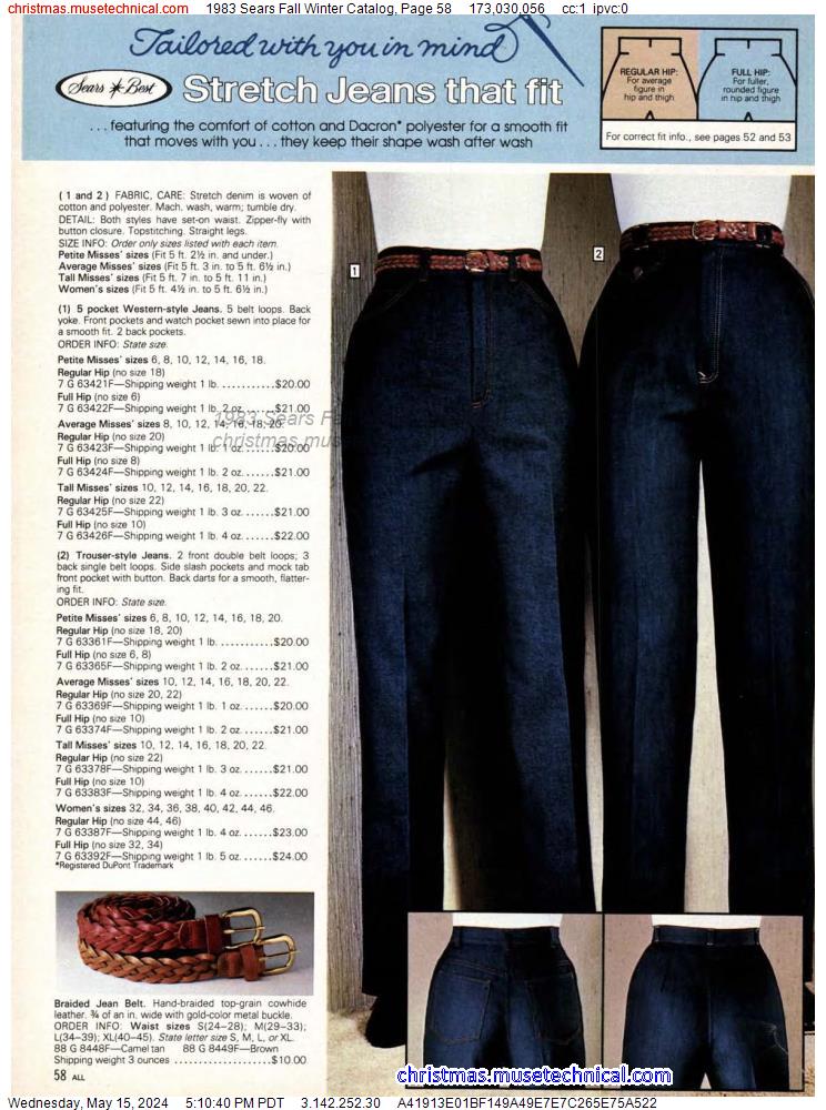 1983 Sears Fall Winter Catalog, Page 58