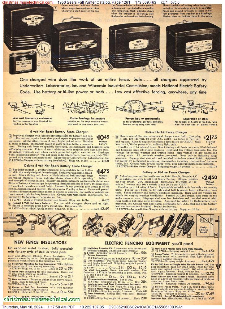 1950 Sears Fall Winter Catalog, Page 1261