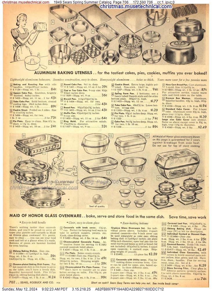 1949 Sears Spring Summer Catalog, Page 706