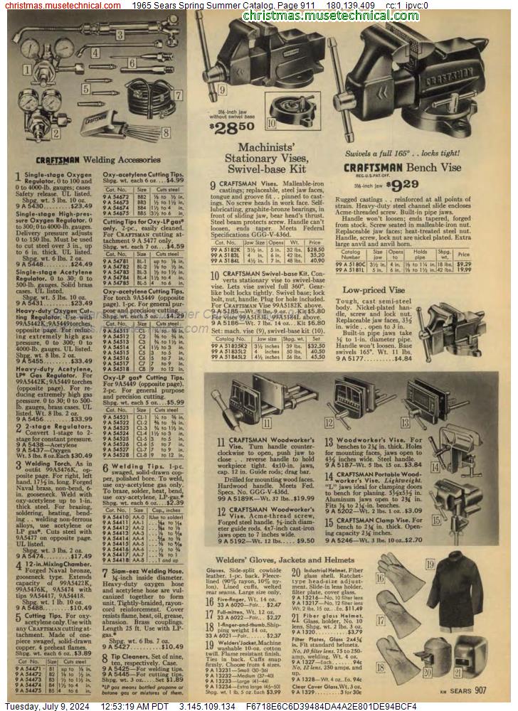 1965 Sears Spring Summer Catalog, Page 911