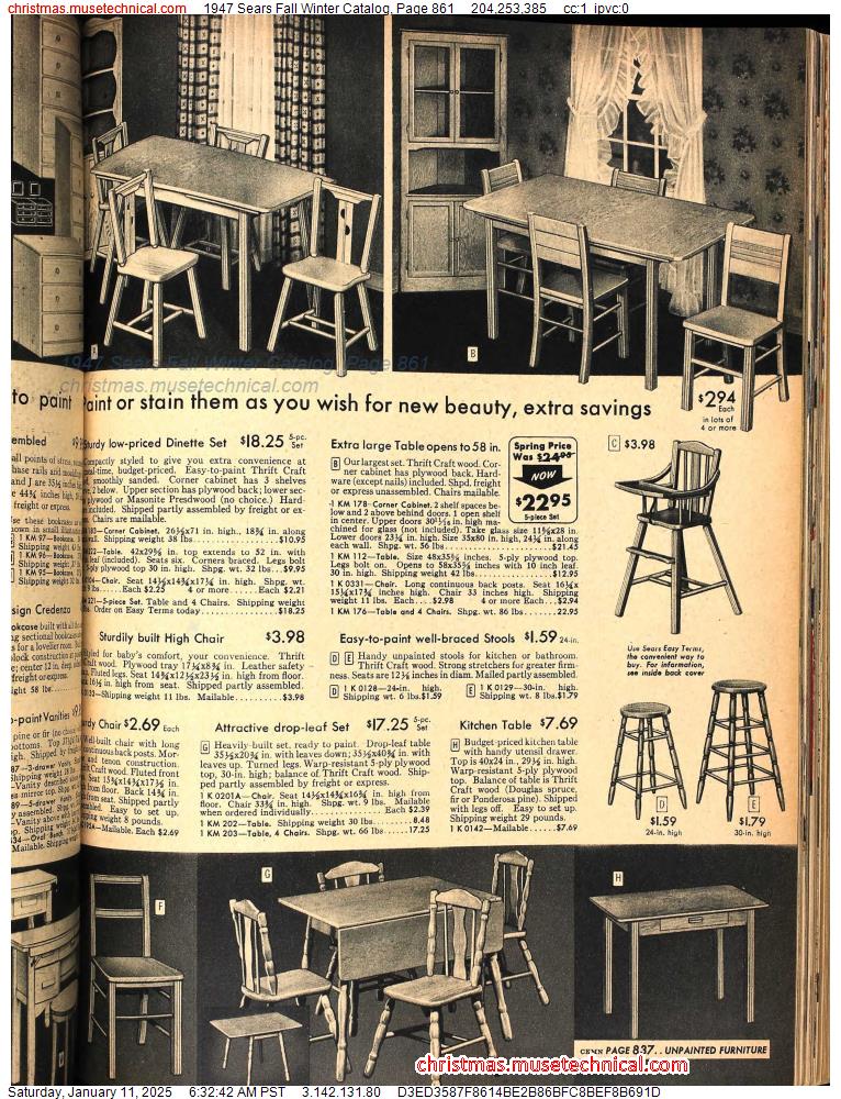 1947 Sears Fall Winter Catalog, Page 861