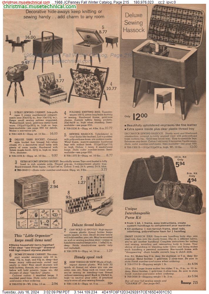 1966 JCPenney Fall Winter Catalog, Page 215