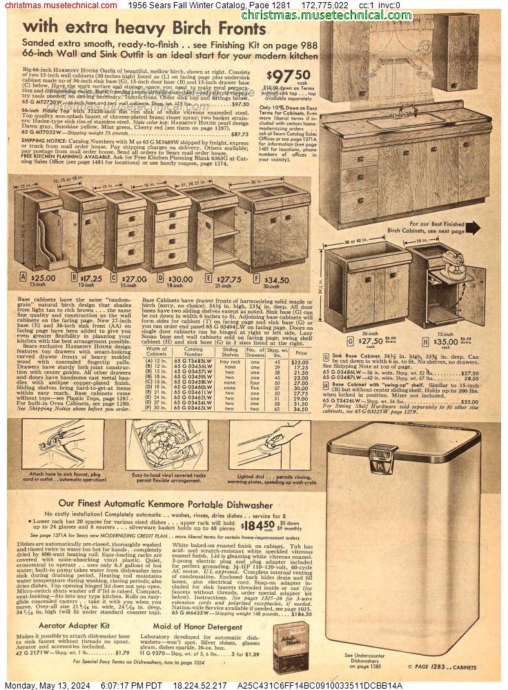 1956 Sears Fall Winter Catalog, Page 1281
