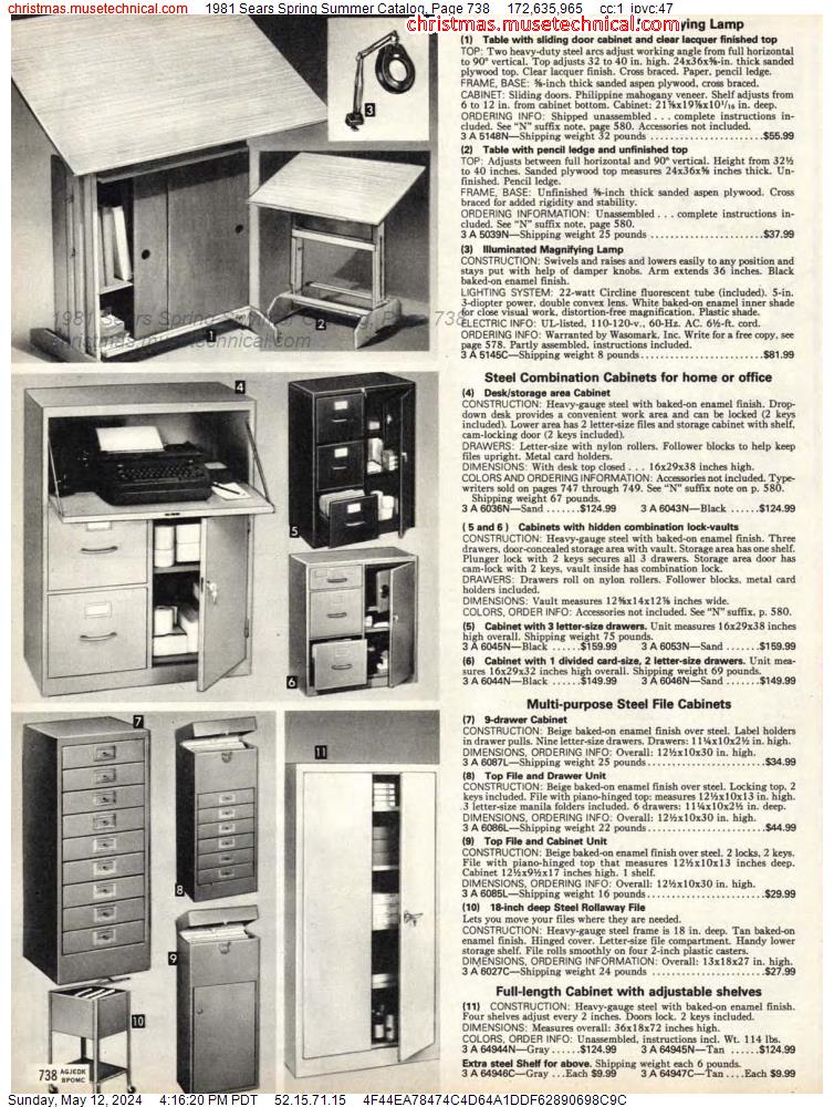 1981 Sears Spring Summer Catalog, Page 738