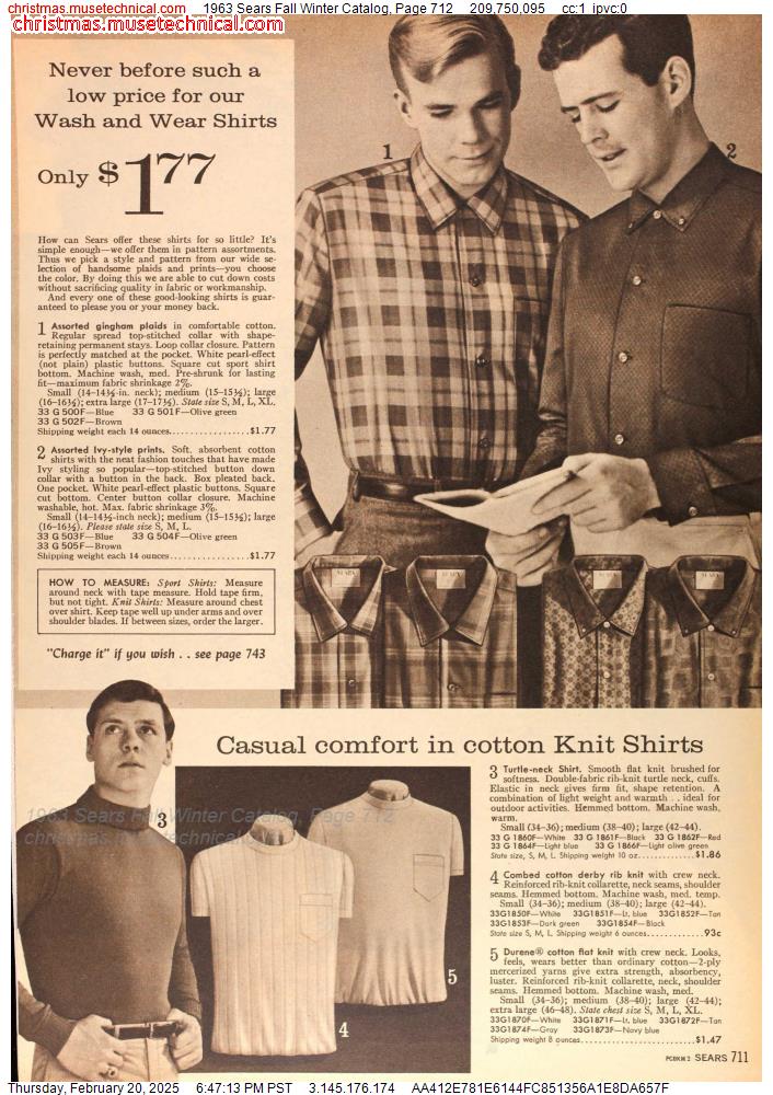 1963 Sears Fall Winter Catalog, Page 712