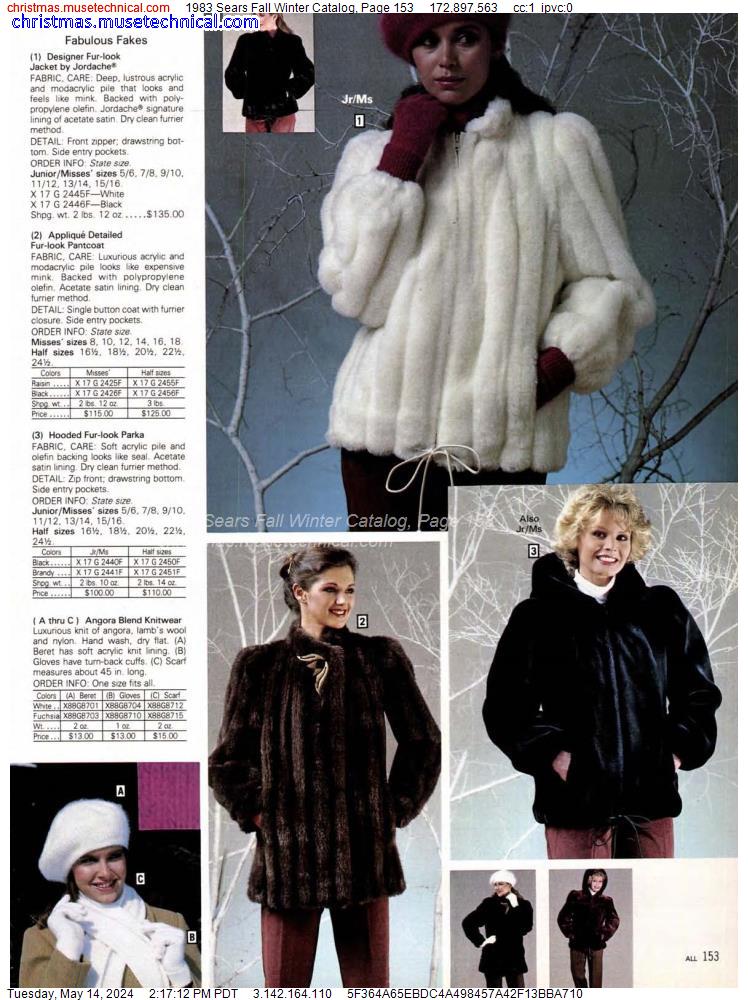 1983 Sears Fall Winter Catalog, Page 153