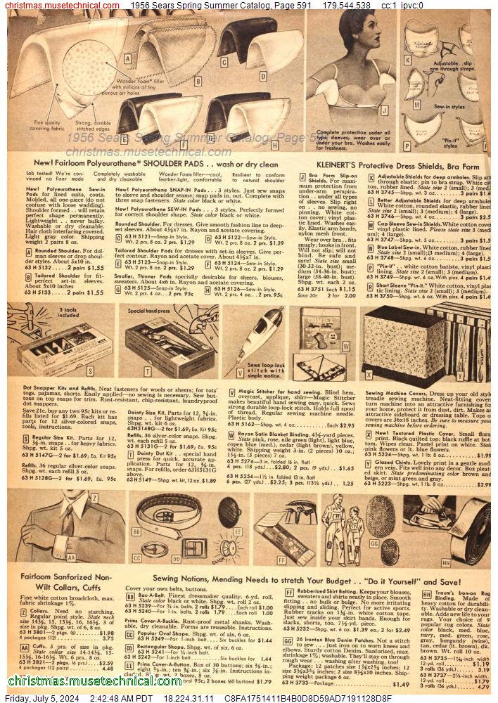 1956 Sears Spring Summer Catalog, Page 591
