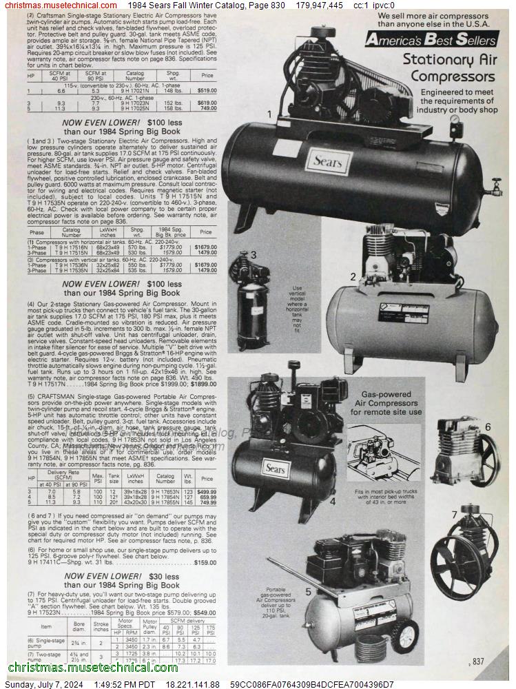 1984 Sears Fall Winter Catalog, Page 830