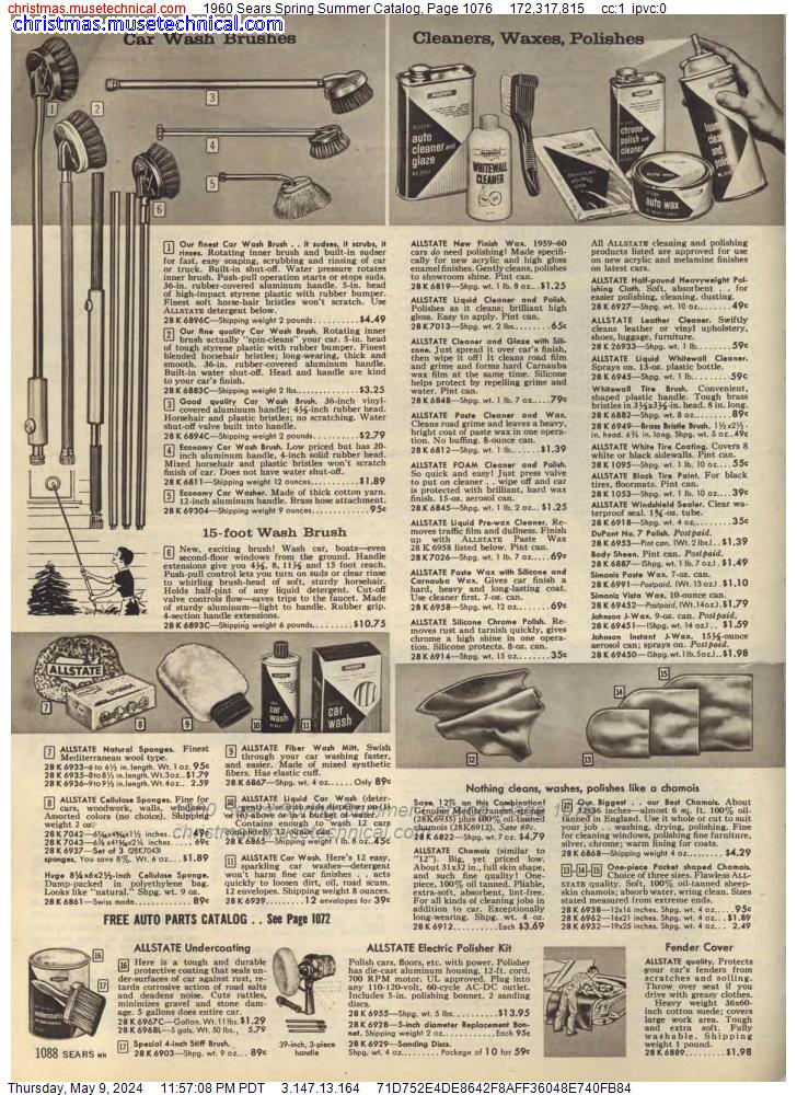 1960 Sears Spring Summer Catalog, Page 1076