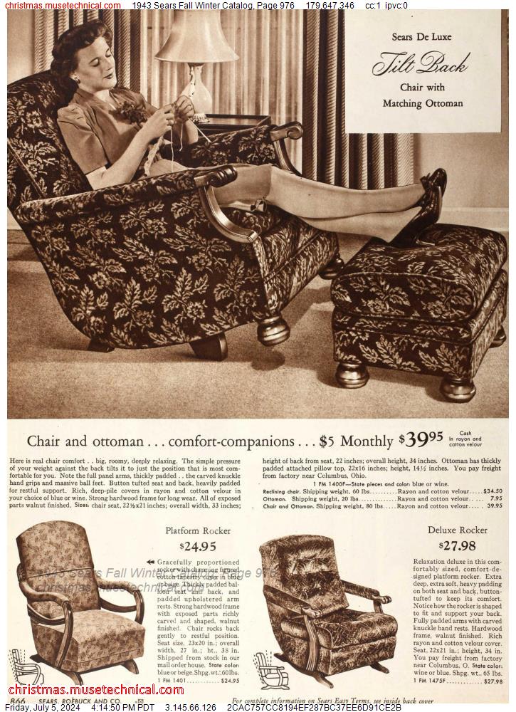1943 Sears Fall Winter Catalog, Page 976