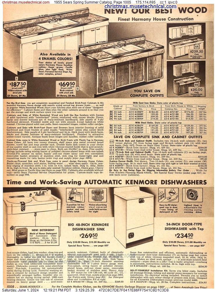 1955 Sears Spring Summer Catalog, Page 1005