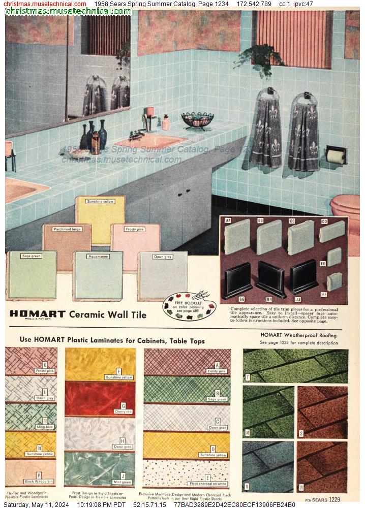 1958 Sears Spring Summer Catalog, Page 1234