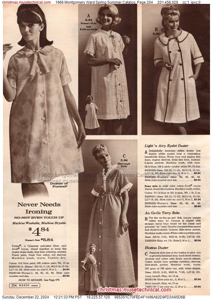 1966 Montgomery Ward Spring Summer Catalog, Page 204